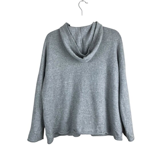 Filoro Womens 2 Ply Cashmere Long Sleeve Hooded Knit Sweater Pockets Gray M/L - Picture 2 of 9